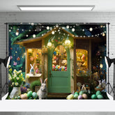 Ostern Eier Grün Hölzern Haus Ostern Hintergrund